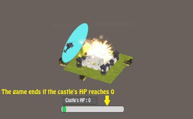 HP benteng mencapai 0, tampilan ada saat benteng runtuh dapat dilihat pada Gambar 5.