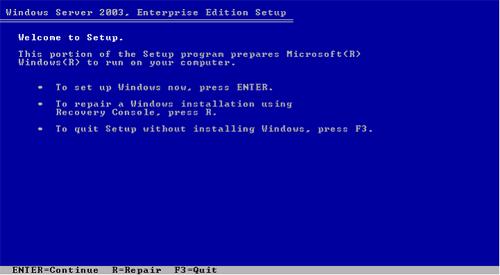 Sesaat kemudian Windows Server 2003 akan menampilkan tampilan selamat datang seperti terlihat pada gambar di