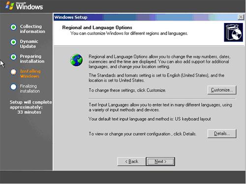 Gambar Regional and language options 12. Klik tombol Next, maka akan muncul jendela Personalized Your Software.