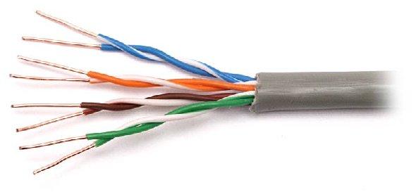 kabel kembar. Jenis konektor untuk kabel ini adalah konektor RJ-45. Pada Gambar 2.8 dapat dilihat kabel Unshielded Twisted Pair. Gambar 2.8 Kabel Unshielded Twisted Pair 2.