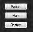 87 - Panel kontrol Panel ini berisi tombol-tombol yang digunakan untuk memulai simulasi pertandingan (Run), menghentikan sementara simulasi pertandingan (Pause), dan mengulang jalannya