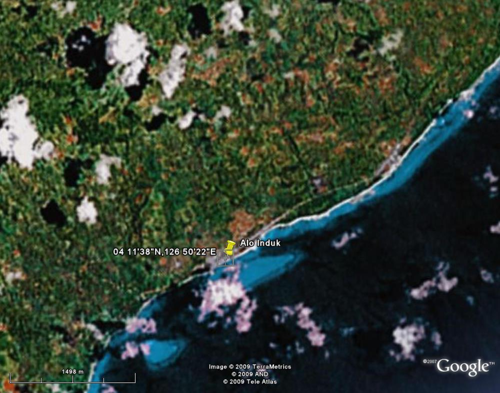 i) Lokasi 9 (Alo Induk) ALO INDUK Gelombang yang datang tegak lurus pantai akan menghantam areal pantai secara langsung.