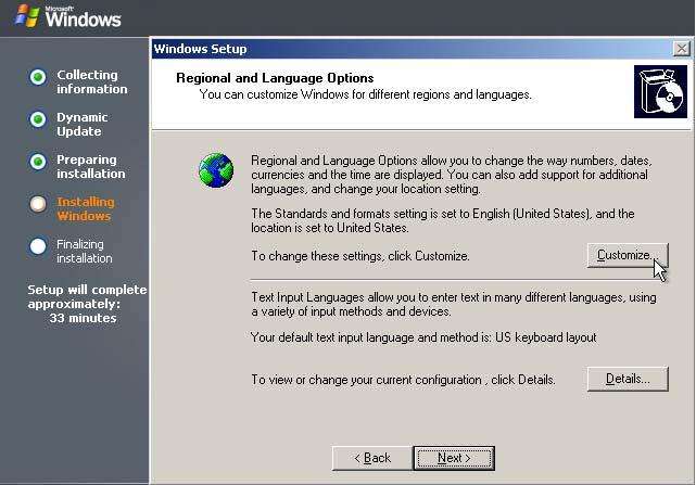 Regional and Language Options klik