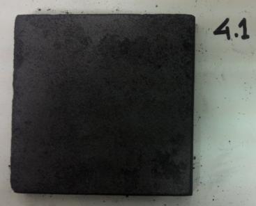 100 mm 100 mm Gambar 5.14.Pelat Komposit Kanvas Rem Cakram dengan Pengisi Terak Limbah Tandan Kosong Kelapa Sawit (Komposisi 1) Gambar 5.15.