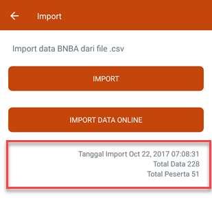 Untuk melakukan import data secara online (langsung dari server aplikasi).