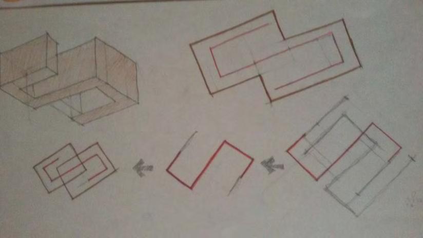 4.4. Konsep Masa Mengambil dasar bentuk persegi panjang yang digabungkan menjadi kesatuan yang harmonis.