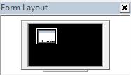 Jendela form layout menggambarkan posisi dari tampilan form di layar saat program aplikasi dijalankan. Gambar 2.9. Jendela Form Layout 8.