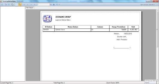 Gambar IV.8. Form Data Laporan Bahan Baku 9.
