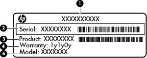 Label Label yang tertera pada komputer berisi informasi yang mungkin diperlukan saat mengatasi masalah sistem atau melakukan perjalanan ke luar negeri dengan membawa komputer: Label nomor seri