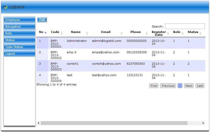 103 Gambar 4.2 Tampilan Layar Menu Admin Berikut ini merupakan tampilan dari layar Menu Admin jika user login sebagai admin.