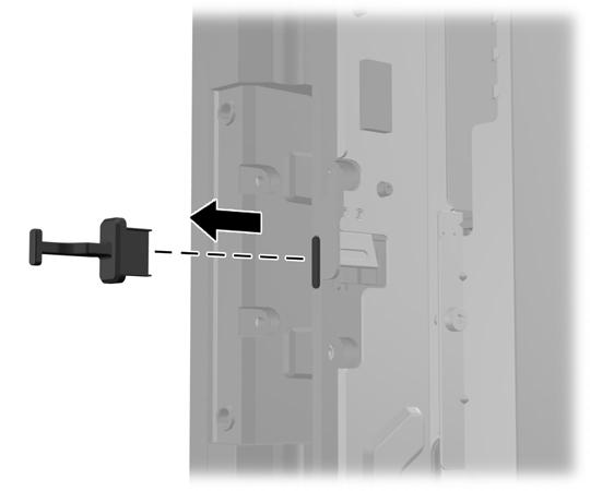 CATATAN: Terdapat slot "kuku" kecil di bagian tengah dari tepi bagian dalam pelat penutup USB yang dapat digunakan untuk membantu