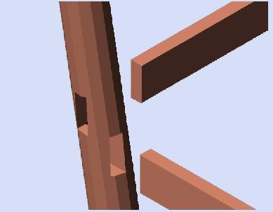 Perletakan posisi kolom pada rumah gadang dibentuk secara vertikal dan diagonal dengan kemiringan kolom diagonal ± 5.