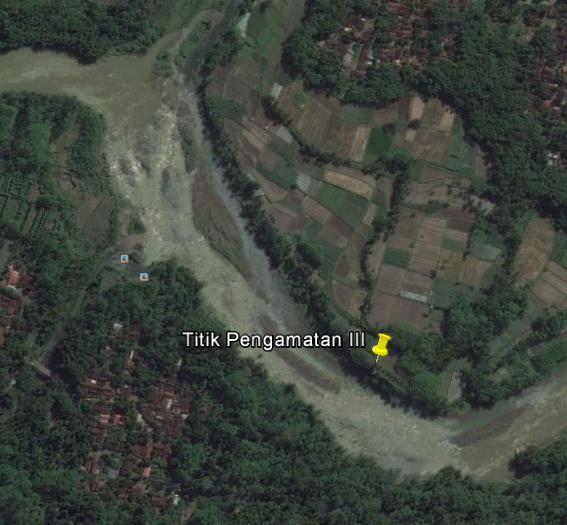 47 c. Titik 3 : Pertemuan Sungai Pabelan dan Sungai Progo, terletak di dusun Blubaran,Desa Blongkeng,Kecamatan Ngluar,Kabupaten Magelang,Provinsi Jawa Tengah. Gambar 4.4 Titik pengamatan 3 Tabel 4.