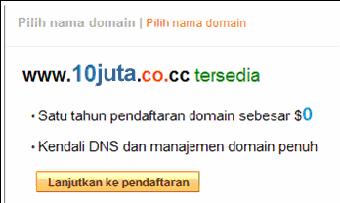 2. Klik tombol Periksa ketersediaan untuk mengecek apakah domain tersebut masih tersedia.