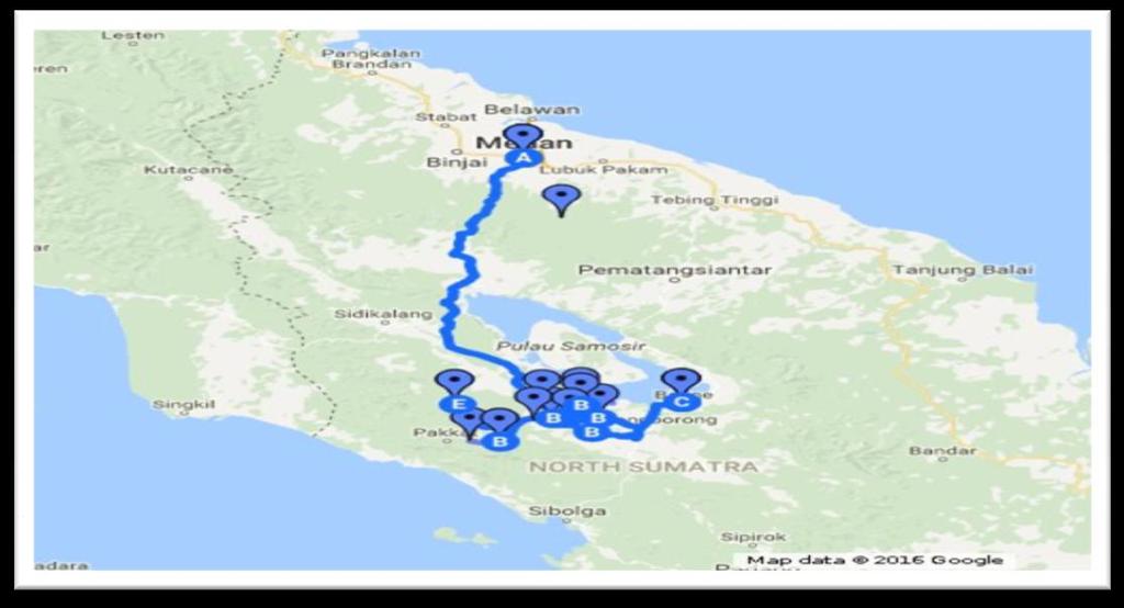 Foto 1. Denah Lokasi Penelitian-Medan. Sumber: Google maps tahun 2016.