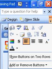 Gambar 2. Tampilan ikon pada Toolbar Untuk menampilkan lebih banyak toolbar (ikon atau menu), yang anda dapat lakukan adalah: 1.