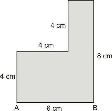 11. Perhatikan bidang dua dimensi berikut ini. Letak titik berat bidang dari garis AB berjarak. a. 6 cm b. 5 cm c. 4 cm d. 3 cm e. 2 cm 13.