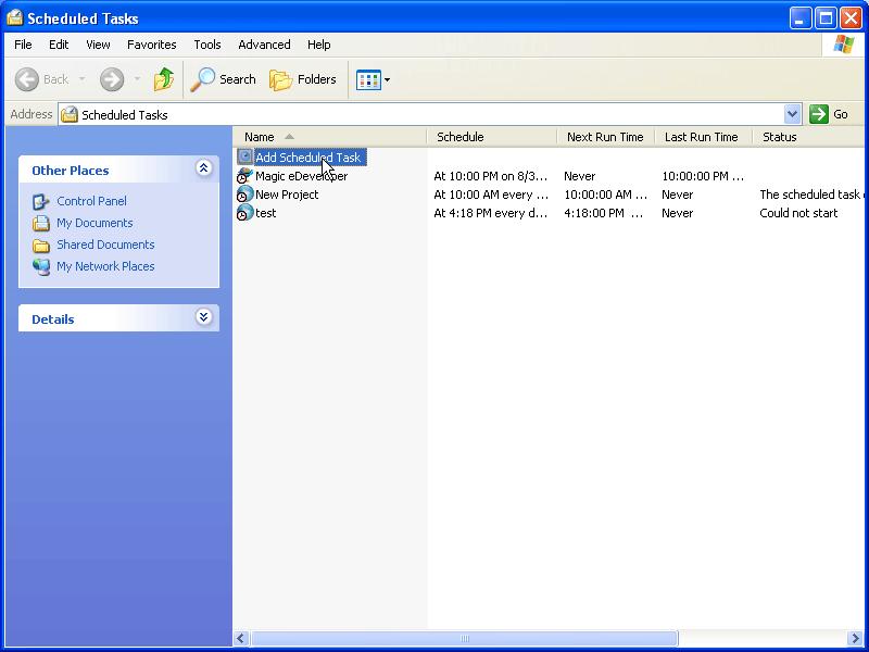 Pada Windows XP : Klik Start All Program Accessories System Tools Scheduled Tasks sampai muncul tampilan seperti berikut : Gambar 4.