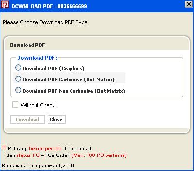 Gambar 5.5 Window Download PDFPada Gambar 5.