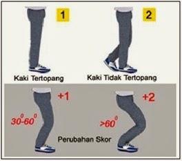 3. Pergerakan Kaki Pergerakan Posisi Kaki Stabil atau tegak lurus, berdiri, berjalan atau duduk Posisi Kaki tidak stabil atau tidak tegak lurus, pada