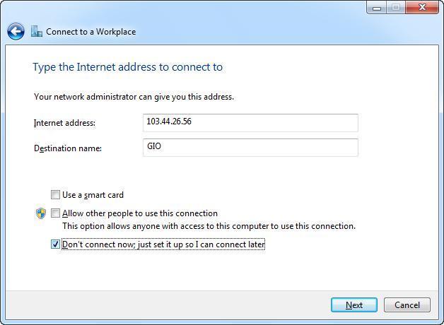 Masukkan Public IP Address yang akan diaktifkan VPN pada portal dan isikan [Destination