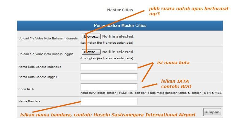 Master Cities. Untuk mengubah data klik tombol UBAH, untuk menghapus klik tombol HAPUS.