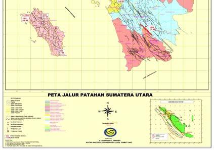 4 Peta jalur patahan di Sumatera Utara Sumber: Dinas Pertambangan dan Lingkungan Hidup Kabupaten Dairi, 2007 1.4 Tujuan dan Sasaran 1.4.1 Tujuan Tujuan yang ingin dicapai dalam penelitian ini
