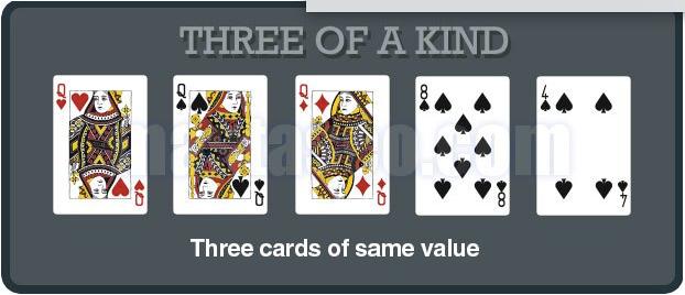 Tapi yang akan kita bahas disini adalah permainan poker yang hanya menggunakan satu set karena kartu yang dimainkan terdiri dari 3 jenis yaitu : Kartu
