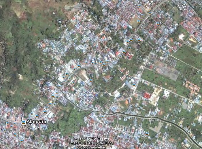 1.2. Lokasi Studi Sumber : Google Earth Gambar 1. 2 Distrik Abepura, Lokasi Studi Gambar di atas adalah gambar distrik Abepura dan Lokasi Studi.