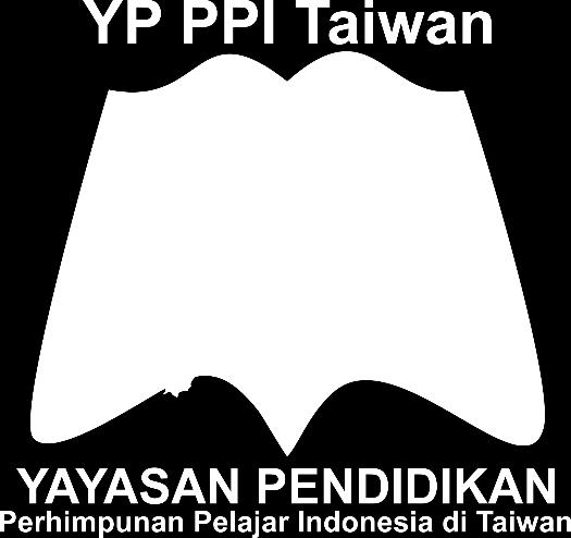 elemen-elemen tersebut terdapat tulisan YP PPI Taiwan di bagian atas dan tulisan YAYASAN PENDIDIKAN Perhimpunan Pelajar Indonesia di Taiwan berwarna biru tua (RGB: 0, 51, 153) dengan makna sebagai
