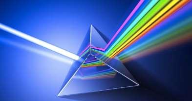 Dispersi gelombang yang terjadi dalam prisma kaca terjadi karena kaca termasuk medium dispersi untuk gelombang cahaya. Gambar 12.12 Dispersi cahaya putih 6.