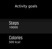 Tujuan aktivitas Anda dapat menyesuaikan tujuan harian untuk langkah maupun kalori.