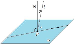 1.15. Sudut antara Garis dengan Bidang Untuk memahami langkah-langkah menghitung sudut antara suatu garis l dengan suatu bidang α, mari kita perhatikan gambar berikut : Dalam gambar tersebut, garis l