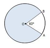 Pada gambar berikut, luas juring AOB adalah 231 cm2 dan besar sudut AOB adalah 60.