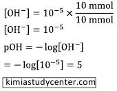 Jadi ph = 14 5 = 9 27. 150 ml NH3 0,2 M (Kb = 10 5 ) dicampurkan dengan 100 ml HNO3 0,1 M. Tentukan ph larutan jika log 2 = 0,3!