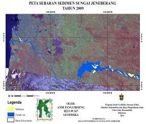 Hasil dan Diskusi Pada penelitian ini telah dilakukan digitasi sedimen pada citra satelit SPOT-4 tahun 2006, 2009 dan 2012 didapatkan peta sebaran sedimen yang terdapat di sungai Jeneberang.