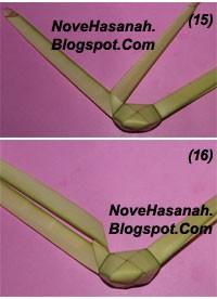 Jika anda lupa bagaimana cara membuat "ketupat" mungil ini, maka anda dapat membaca kembali langkah-langkahnya di tutorial Cara Membuat Kepiting dari Janur Kelapa".