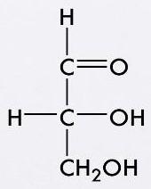 1. D-gliseraldehid (karbohidrat paling sederhana) Karbohidrat ini hanya memiliki 3 atom C (triosa),