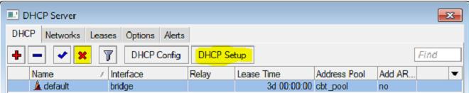 Setting DHCP-server, Sort/Klik IP > DHCP server o.