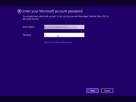 without a Microsoft account di bagian bawah jendela dan ikuti petunjuk yang ditunjukkan oleh setup wizard. Kemudian, Anda akan diminta memasukkan sandi akun Microsoft. Ketik dan klik Next.