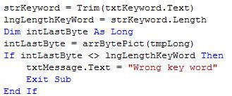 Fungsi untuk membandingkan panjang keyword dengan byte terakhir membandingkan antara panjang keyword dengan isi dari byte terakhir variable arrbytepict 4.