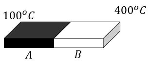 9. Dua batang logam berukuran sama disambungkan dengan seperti gambar berikut. Saat terjadi kesetimbangan termal, suhu sambungan adalah 125 C maka perbandingan konduktivitas logam A dan B adalah.