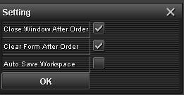 Order secara otomatis dibersihkan setelah melakukan Order Posisi terakhir halaman window yang akan disimpan