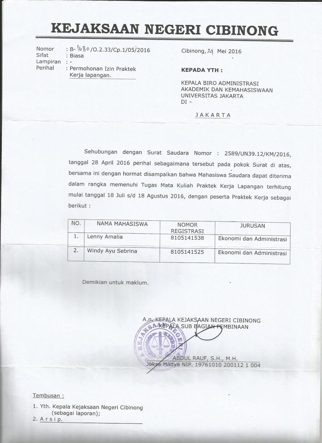 Laporan Praktik Kerja Lapangan Pkl Pada Kejaksaan Negeri Kabupaten Bogor Pdf Download Gratis
