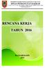 RENCANA KERJA TAHUN 2016