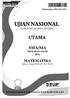 BOCORAN UJIAN NASIONAL TAHUN PELAJARAN 2015/2016 UTAMA SMA/MA PROGRAM STUDI IPA. MATEMATIKA Selasa, 5 April 2016 ( )