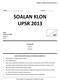 SOALAN KLON UPSR 2013